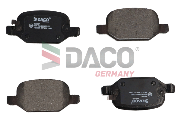 Kit de plaquettes de frein, frein à disque DACO Germany 320907