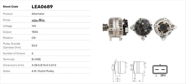 Alternateur LUSA LEA0689