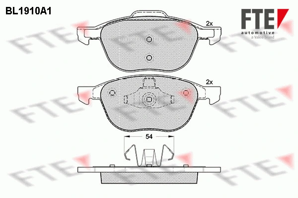 Kit de plaquettes de frein, frein à disque FTE 9010499