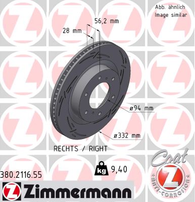 Disque de frein ZIMMERMANN 380.2116.55