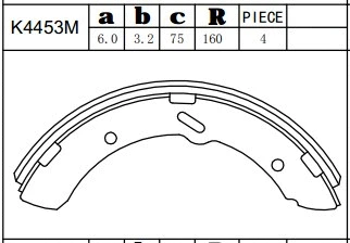 Jeu de mâchoires de frein ASIMCO K4453M