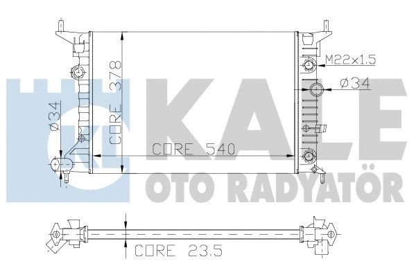 Radiateur, refroidissement du moteur KALE OTO RADYATÖR 151200