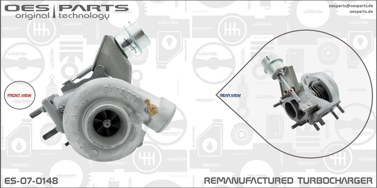 Turbocompresseur, suralimentation OES PARTS ES-07-0148