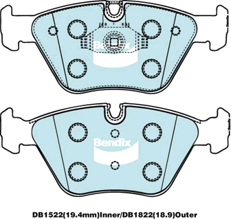 Kit de plaquettes de frein, frein à disque BENDIX-SEA DB1522 MKT