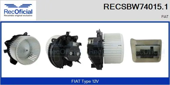 Pulseur d'air habitacle RECOFICIAL RECSBW74015.1