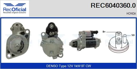 Démarreur RECOFICIAL REC6040360.0