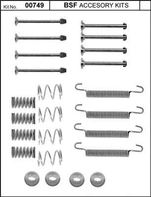 Kit d'accessoires, mâchoires de frein de stationnement BSF 00749