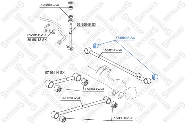 Suspension, bras de liaison STELLOX 77-00436-SX