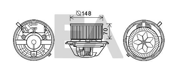 Moteur électrique, pulseur d'air habitacle EACLIMA 42A07004