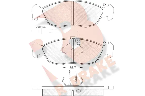 Kit de plaquettes de frein, frein à disque R BRAKE RB0932