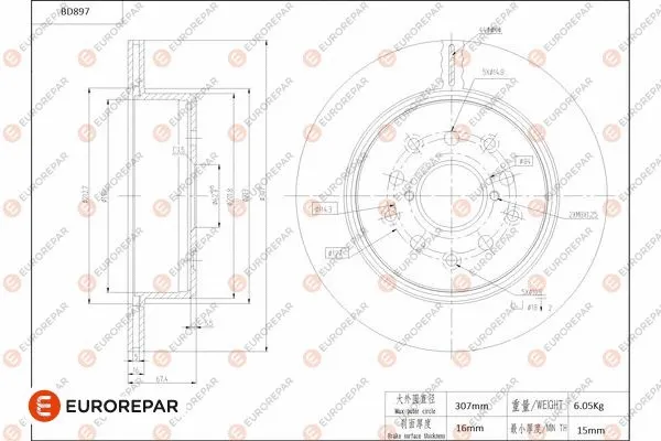 Disque de frein EUROREPAR 1684333980
