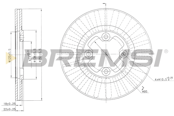 Disque de frein BREMSI CD6291V