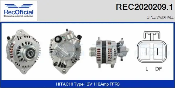 Alternateur RECOFICIAL REC2020209.1