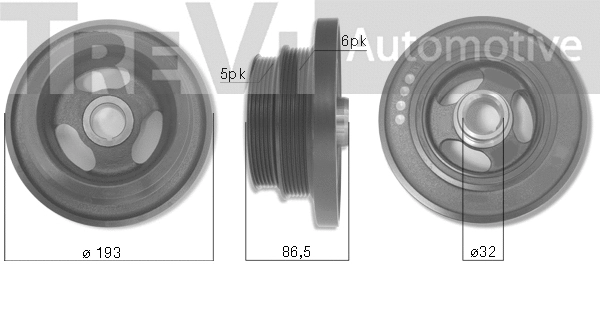 Poulie, vilebrequin TREVI AUTOMOTIVE PC1165