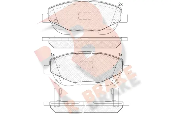 Kit de plaquettes de frein, frein à disque R BRAKE RB2022