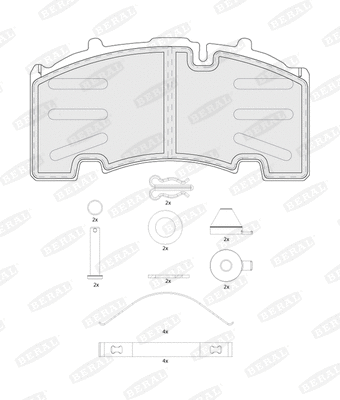 Kit de plaquettes de frein, frein à disque BERAL BCV29264TK
