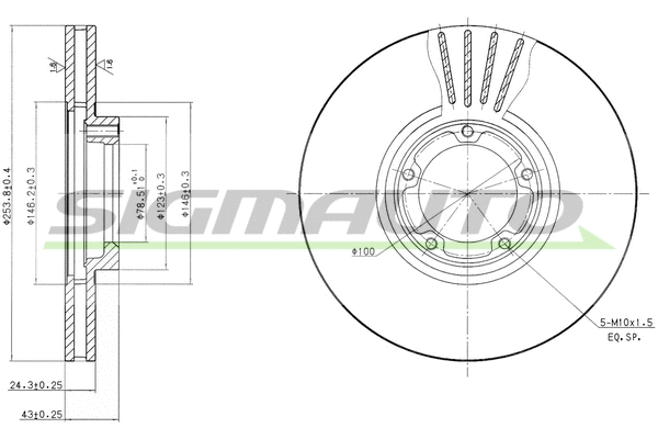 Disque de frein SIGMAUTO DBA848V