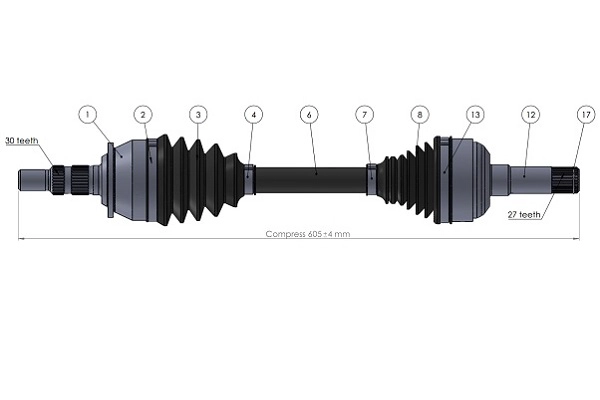 Arbre de transmission SERCORE 221892