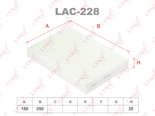 Filtre, air de l'habitacle LYNXAUTO LAC-228