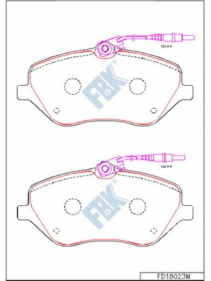 Kit de plaquettes de frein, frein à disque FBK FD18023M