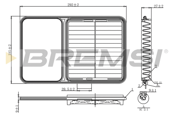 Filtre à air BREMSI FA1209