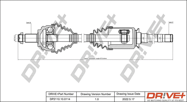 Arbre de transmission Dr!ve+ DP2110.10.0114