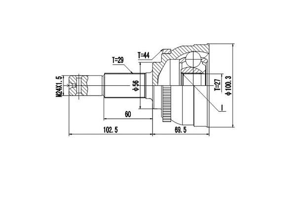 Jeu de joints, arbre de transmission DYNAMATRIX DCV841152