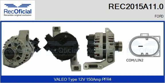 Alternateur RECOFICIAL REC2015A11.0