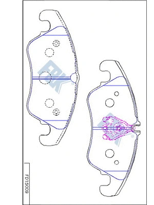 Kit de plaquettes de frein, frein à disque FBK FD15009