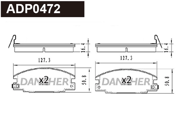 Kit de plaquettes de frein, frein à disque DANAHER ADP0472