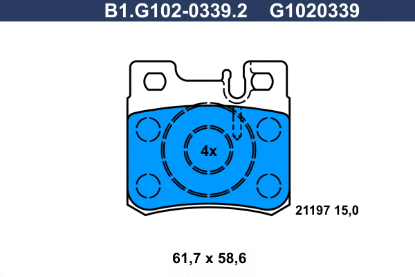 Kit de plaquettes de frein, frein à disque GALFER B1.G102-0339.2