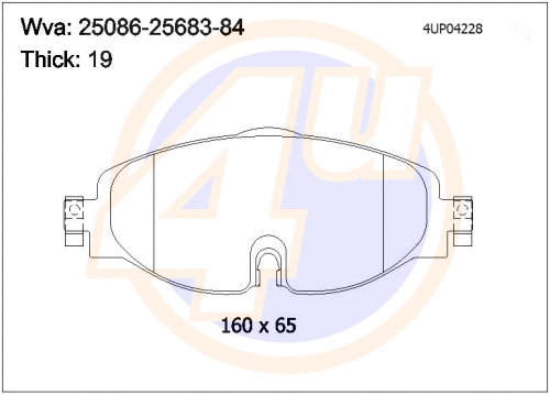 Kit de plaquettes de frein, frein à disque 4u 4UP04228