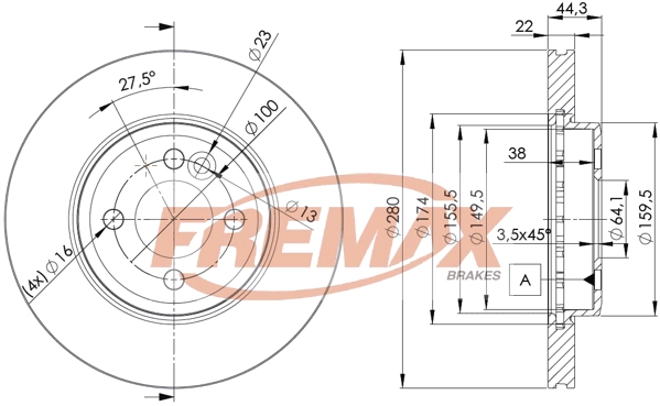 Disque de frein FREMAX BD-2893