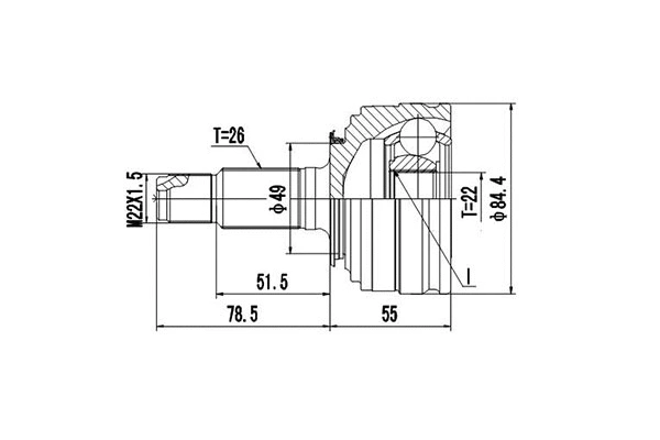 Jeu de joints, arbre de transmission DYNAMATRIX DCV823010