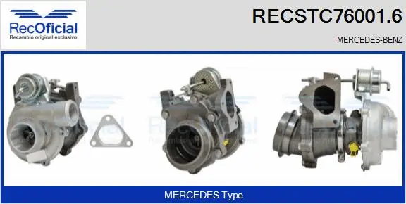 Turbocompresseur, suralimentation RECOFICIAL RECSTC76001.6