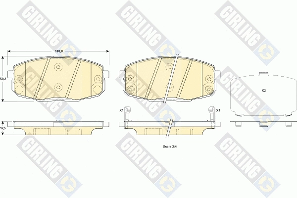 Kit de plaquettes de frein, frein à disque GIRLING 6135239