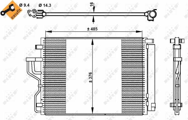 Condenseur, climatisation NRF 350334