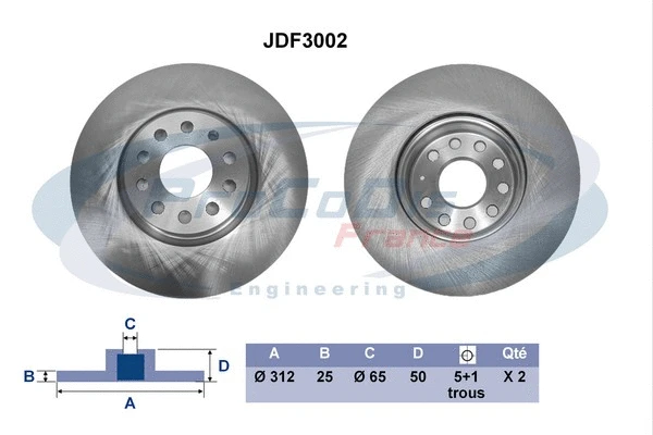 Disque de frein PROCODIS FRANCE JDF3002