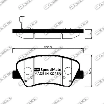 Kit de plaquettes de frein, frein à disque SpeedMate SM-BPH048