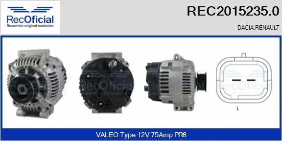 Alternateur RECOFICIAL REC2015235.0
