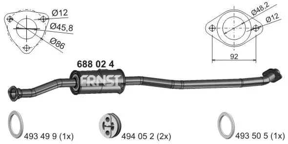 Silencieux central ERNST 688024