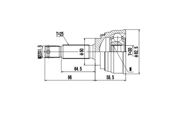 Jeu de joints, arbre de transmission DYNAMATRIX DCV824009