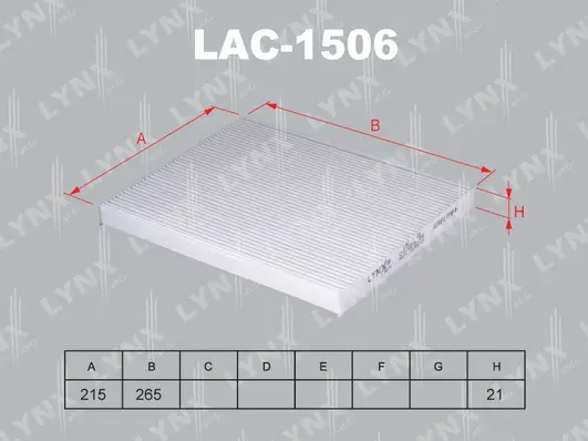 Filtre, air de l'habitacle LYNXAUTO LAC-1506