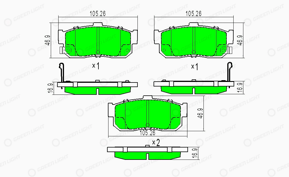 Kit de plaquettes de frein, frein à disque Automotive Adriado GLBP0417