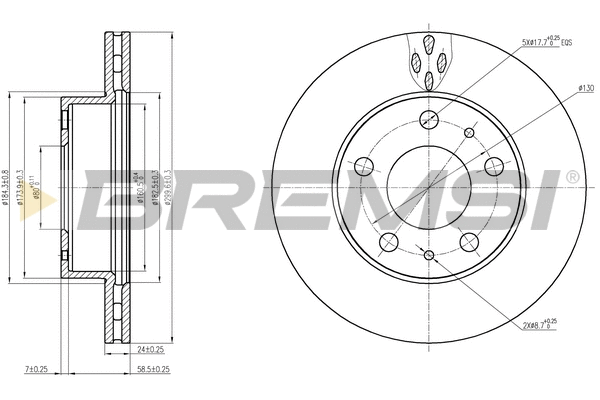 Disque de frein BREMSI CD7171V