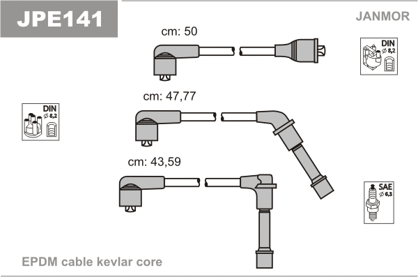 Kit de câbles d'allumage JANMOR JPE141