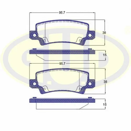 Kit de plaquettes de frein, frein à disque G.U.D. GBP087402