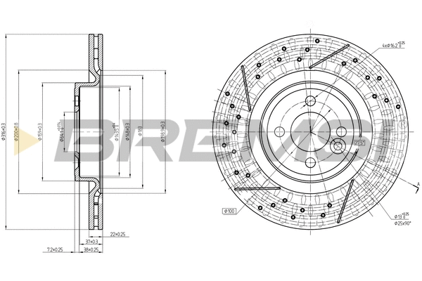 Disque de frein BREMSI CD8121V
