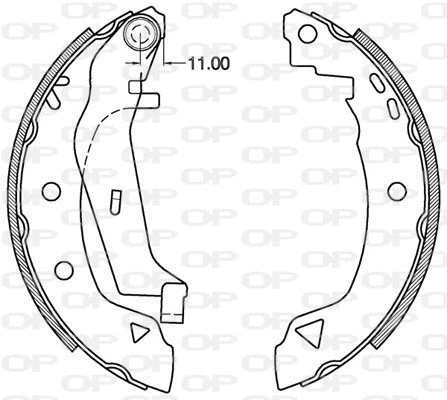 Jeu de mâchoires de frein OPEN PARTS BSA2098.00