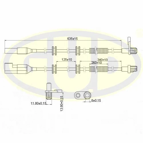 Capteur, vitesse de roue G.U.D. GABS01410